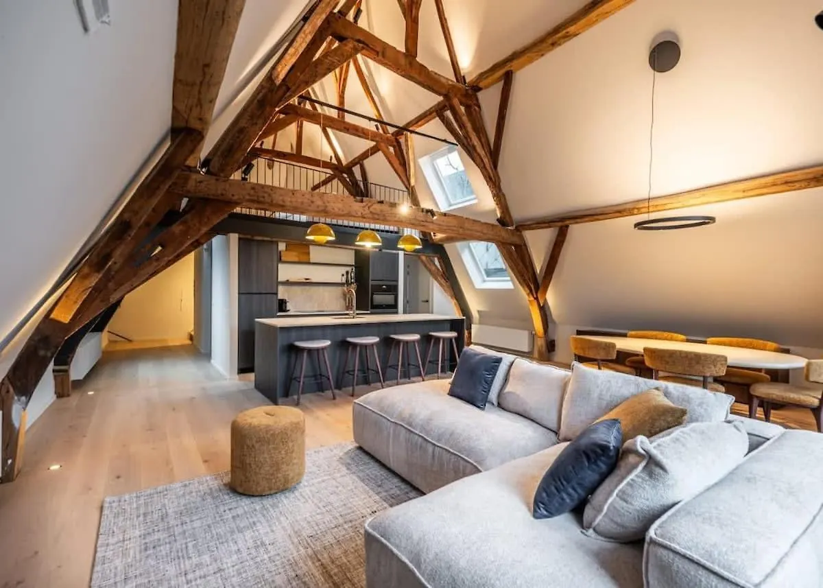 Huswell - City-View Loft With Wooden Beams And Mezzanine Gent Lägenhet